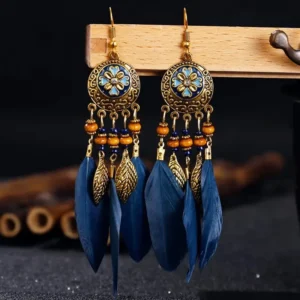 Vintage Antique Style Stainless Steel Ethnic Dangle Earrings for Women